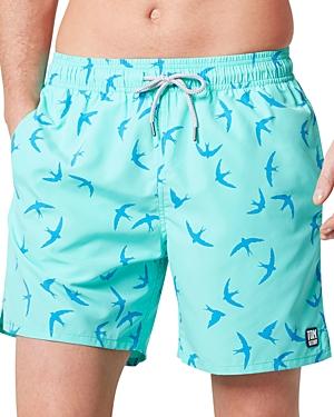 Tom & Teddy Quick Dry Bird Print Classic Fit Swim Trunks