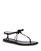 Kate Spade New York Women's Piazza Knotted Bow Patent Leather Thong Sandals