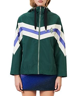 Maje Baneli Striped Windbreaker Jacket