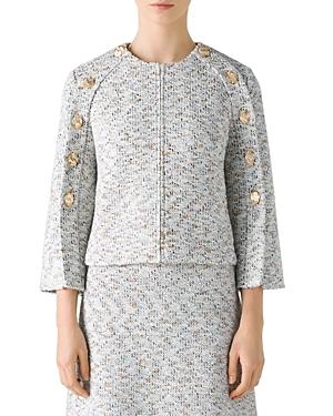 St. John Tweed Knit Button Sleeve Jacket