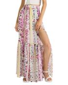 French Connection Ekeze Floral Striped Crinkle Maxi Skirt