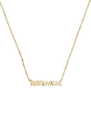 Kate Spade New York Love You, Mom Cubic Zirconia Best Mom Pendant Necklace In Gold Tone, 17-20