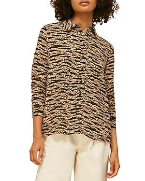 Whistles Tiger & Leopard Print Button Down Top