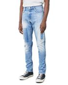 Ovadia 004 Straight Slim Fit Jeans In Light Indigo Patch