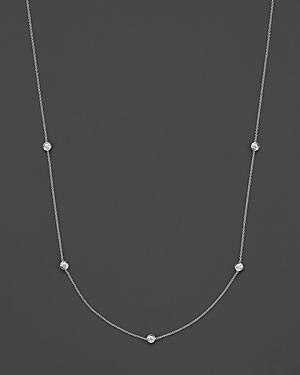 Roberto Coin 18 Kt. White Gold/diamond Station Necklace