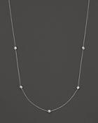 Roberto Coin 18 Kt. White Gold/diamond Station Necklace