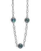 Lagos Sterling Silver Maya Escape Chrysocolla Five Stone Doublet Station Necklace, 20