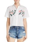 Rails Gretta Floral-embroidered Cropped Shirt