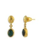 Gurhan 24k Yellow Gold Rune Emerald Drop Earrings
