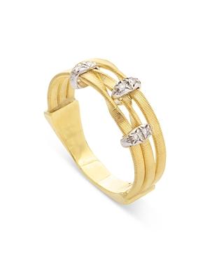 Marco Bicego 18k Yellow Gold Onde Diamond Three Strand Ring
