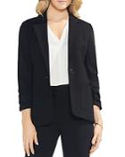 Vince Camuto Ruched-sleeve Ponte Blazer
