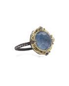 Armenta 18k Yellow Gold And Blackened Sterling Silver Old World Eternity Blue Quartz Triplet, Diamond And White Sapphire Ring - 100% Exclusive