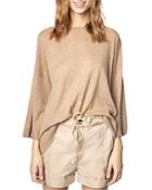 Zadig & Voltaire Leather Patch Cashmere Sweater
