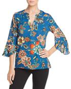 Status By Chenault Floral Bell Sleeve Blouse