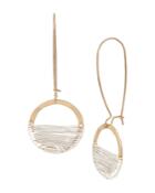 Robert Lee Morris Soho Two-tone Wire Wrap Shepherd's Hook Earrings