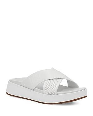 Ugg Women's Emily Square Toe Logo & Mesh Crisscross Slide Sandals