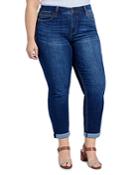 Seven7 Jeans Plus Tummyless Embroidered Jeans In Avalon