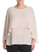 Vince Camuto Plus Cape-overlay Blouse