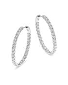 Bloomingdale's Diamond Inside Out Oval Hoop Earrings In 14k White Gold, 4.05 Ct. T.w. - 100% Exclusive