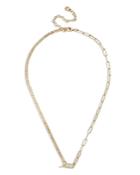 Baublebar Louella Pave Oval Toggle Mixed Chain Collar Necklace In Gold Tone, 17-20