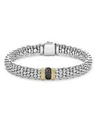 Lagos 18k Yellow Gold & Sterling Silver Diamond Lux Black Diamond Rope Bracelet