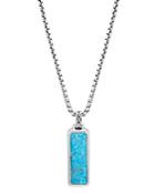 John Hardy Sterling Silver Classic Chain Turquoise With Black Matrix Pendant Necklace, 26