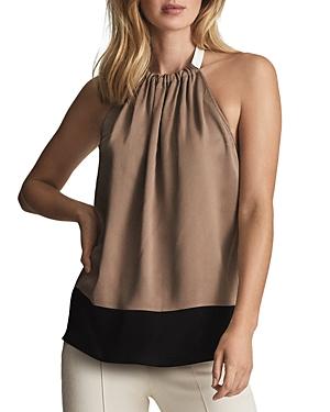 Reiss Faye Halter Drape Back Top