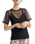 Maje Toulouse Sheer-lace Detail Top