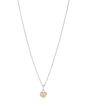 Bloomingdale's Marc & Marcella Diamond Heart Pendant Necklace In Sterling Silver & 14k Gold-plated Sterling Silver, 0.21 Ct. T.w. 17 - 100% Exclusive