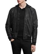 John Varvatos Star Usa Rodney Slim Fit Leather Flight Jacket