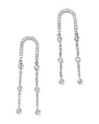 Meira T 14k White Gold Diamond Curve Earrings