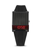 Bulova Computron Archive Black Rubber Strap Watch, 31.1mm X 40.3mm