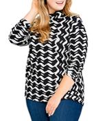 Nic+zoe Plus Opposites Attract Cotton Sweater