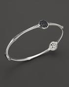 John Hardy Bamboo Sterling Silver Slim Three Station Bangle With Black Sapphire