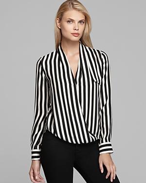 Vince Camuto Wrap Stripe Blouse