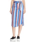 Lauren Ralph Lauren Striped Twill Midi Skirt
