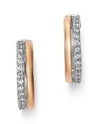 Bloomingdale's Diamond Huggie Earrings In 14k Rose Gold & 14k White Gold, 0.25 Ct. T.w. - 100% Exclusive