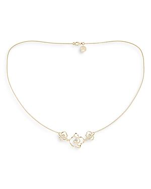 Natori 14k Yellow Gold Sakura Diamond Station Necklace, 18