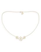 Natori 14k Yellow Gold Sakura Diamond Station Necklace, 18