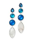 Ippolita Sterling Silver Wonderland Linear Drop Earrings With Mother-of-pearl Doublet In Blue Moon