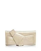 Aqua Metallic Bow Clutch Shoulder Bag - 100% Exclusive