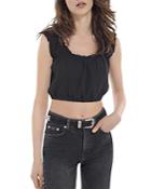 The Kooples Denby Crepe Cropped Tank