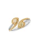 Bloomingdale's Yellow & White Diamond Bypass Ring In 14k White & Yellow Gold, 0.80 Ct. T.w. - 100% Exclusive