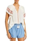 Vanessa Bruno Lowell Tie Neck Embroidered Blouse