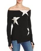 Pam & Gela Star Intarsia Off-the-shoulder Sweater