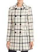 Kate Spade New York Plaid Double-breasted Button Front Coat