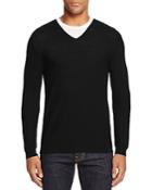 The Men's Store At Bloomingdale's Extrafine Merino Wool Pique Stitch V-neck Sweater
