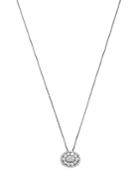 Bloomingdale's Diamond Halo Oval Pendant Necklace In 14k White Gold, 0.50 Ct. T.w. - 100% Exclusive