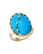 Lana Jewelry 14k Yellow Gold Turquoise Ring