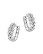 Bloomgindale's Round & Baguette Diamond Hoop Earrings In 14k White Gold, 0.50 Ct. T.w. - 100% Exlcusive